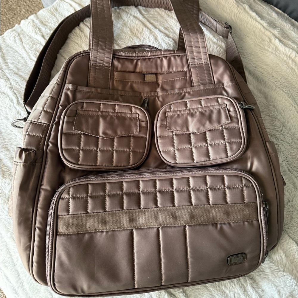 LUG Quilted Brown Travel Messenger Bag